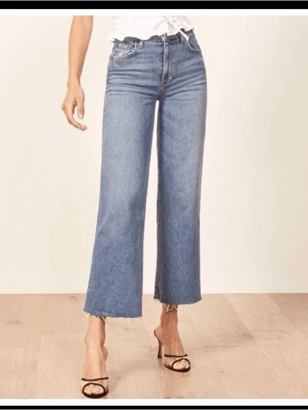 Reformation Stretch Flood Jeans Straight Leg